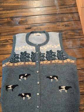 Vintage Neva McIntosh Cow Sweater Vest